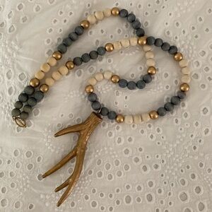 Shello Dahling Antler Gold Beaded Long Necklace Holiday